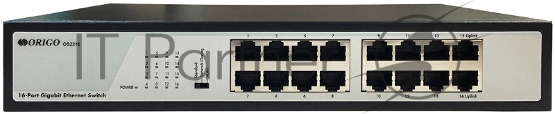 Коммутатор ORIGO Unmanaged Switch, 16x1000Base-T, 19 Rackmount Kit