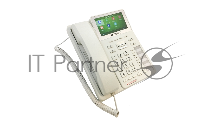 Телефон ORIGO IP-телефон с цветным дисплеем 4.3, 1x1000Base-T PoE, 1x1000Base-T, 4 SIP-аккаунта