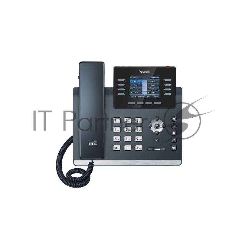 IP-телефон YEALINK SIP-T44W, 12 аккаунтов, 2 порта USB, Wi-Fi, цветной экран 2.8, BLF, PoE, GigE, без БП, шт
