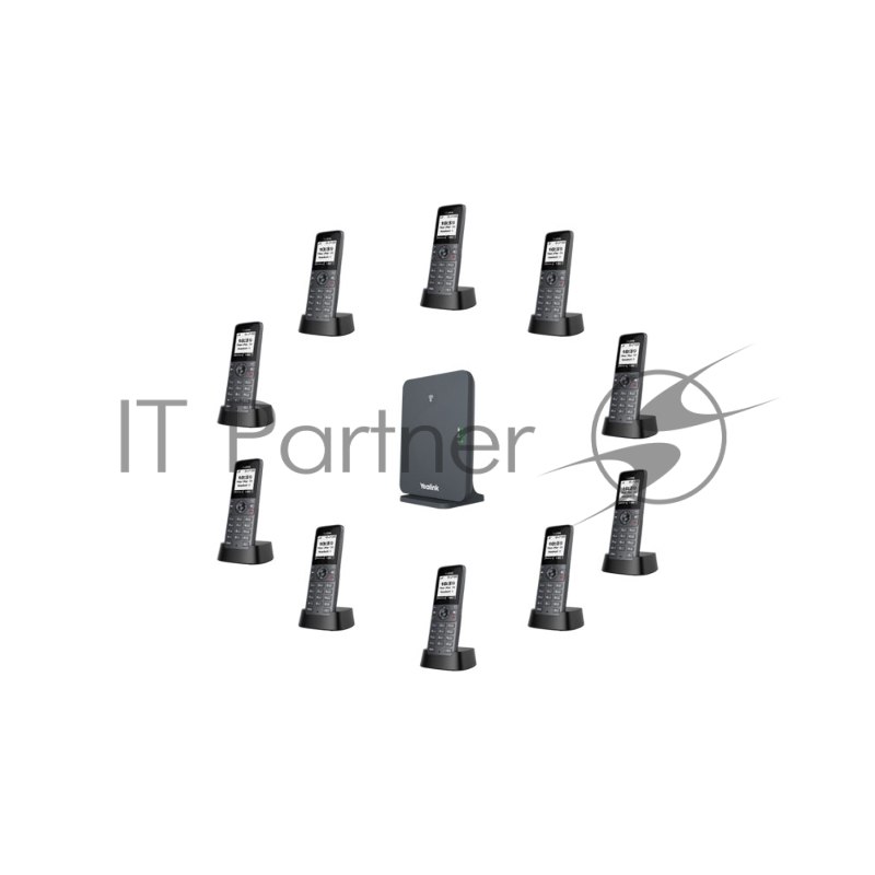 Беспроводная телефонная IP-DECT-система YEALINK W71P (база W70B+трубка W71H) до 10 SIP-аккаунтов, до 10 трубок на базу, до 20 вызовов, шт