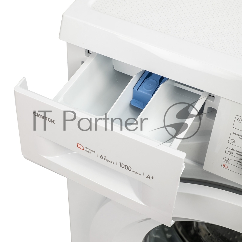 Стиральная машина Centek CT-1901 (белый) 1000 / 6кг / 40см / 23пр / Очистка барабана / Пар / A+