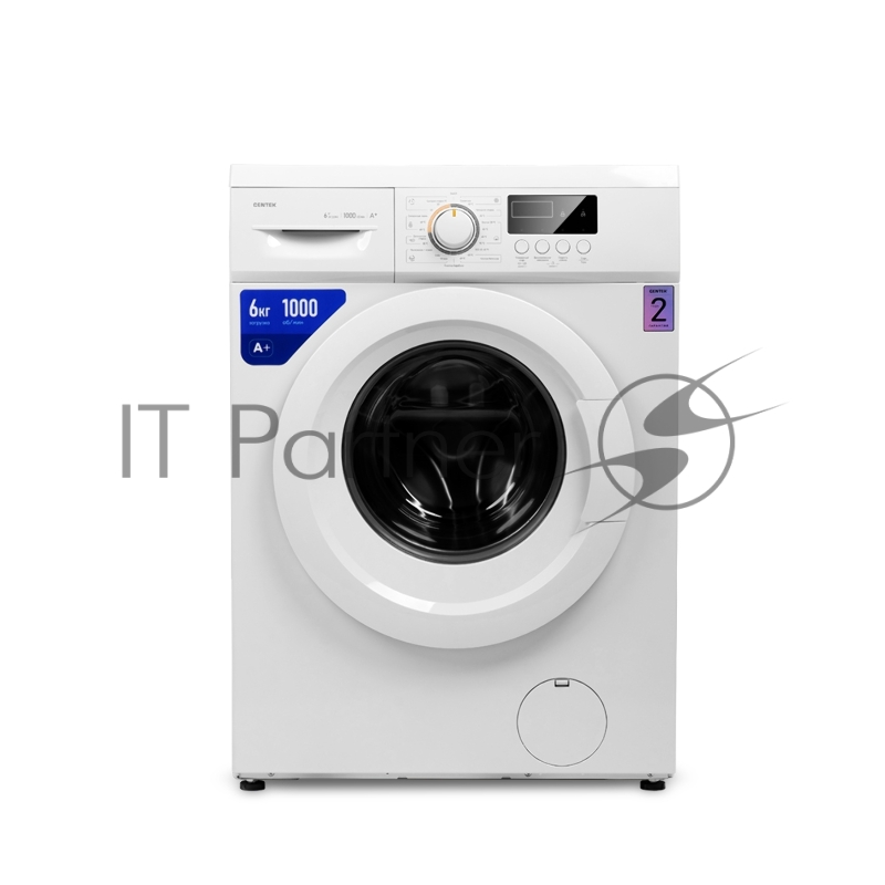 Стиральная машина Centek CT-1910 (белый) 1000 / 6кг / 40см / 23пр /LED-Дисплей/Очистка барабана/A+