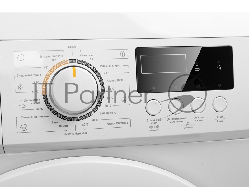 Стиральная машина Centek CT-1910 (белый) 1000 / 6кг / 40см / 23пр /LED-Дисплей/Очистка барабана/A+