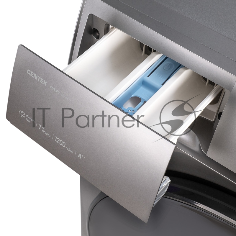 Стиральная машина Centek CT-1973 (серый) 1200 / 7кг / 42см / 10пр / LED-Дисп/Очистка бар / Пар / A++