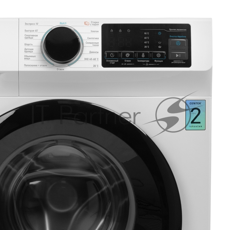 Стиральная машина Centek CT-1920 (белый) 1000 / 6кг / 40см / 15пр /LED-Дисплей / INVERTER /Пар/A+++