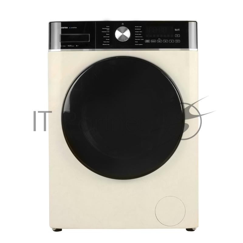 Стиральная машина Centek CT-1961 (бежевый) 1400 /8кг/ 52см / 17пр /Дисплей/ INVERTER/ Пар/ ESC /A+++
