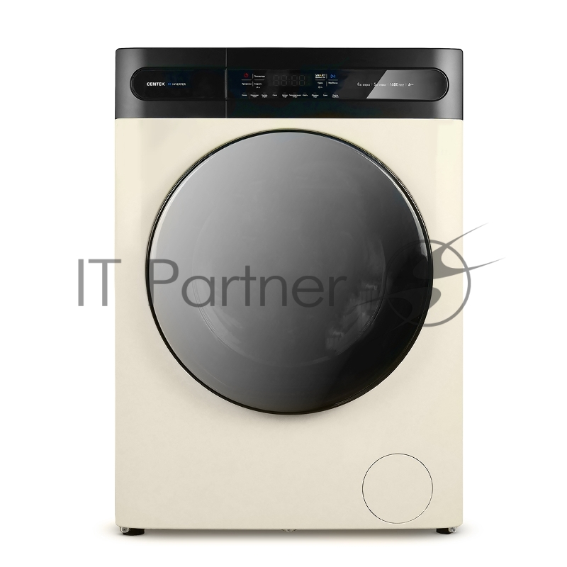 Стиральная машина Centek CT-1958 (бежевый) 1400 / 8кг / 52см / 11пр /Дисплей/INVERTER/Сушка 5кг/A+++