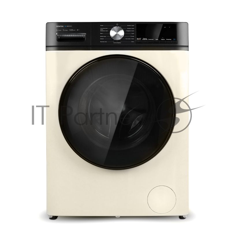 Стиральная машина Centek CT-1960 (бежевый) 1400 / 8кг / 52см / 16пр /Дисплей/INVERTER/Сушка 5кг/A+++