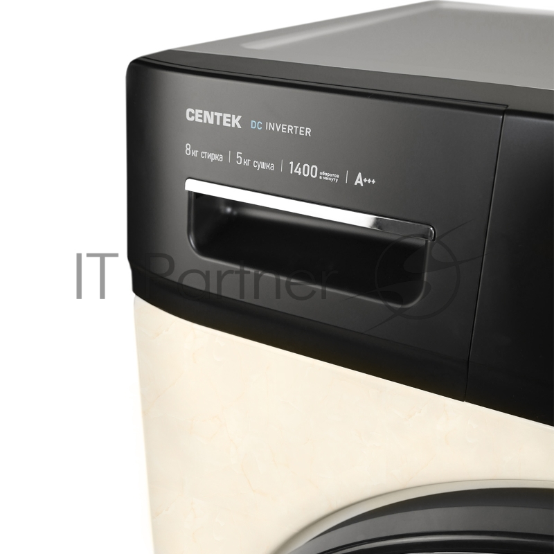 Стиральная машина Centek CT-1960 (бежевый) 1400 / 8кг / 52см / 16пр /Дисплей/INVERTER/Сушка 5кг/A+++
