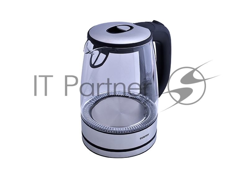 Чайник Centek CT-0030 черный стекло 1.7л, 2200Вт, внутр. LED подсветка,защита от вкл б/воды