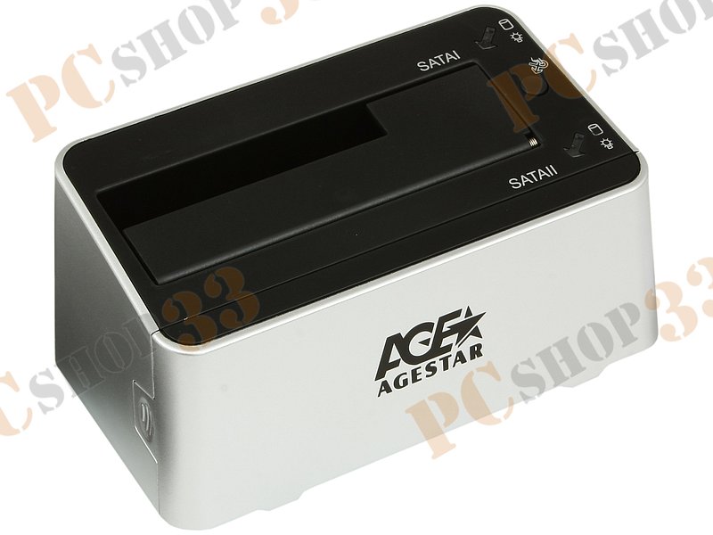 Док-станция Agestar 3UBT3 для 2x2.5/3.5 SATA HDD, серебр.-черный (USB3.0)
