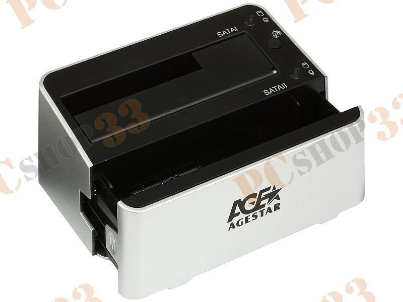 Док-станция Agestar 3UBT3 для 2x2.5/3.5 SATA HDD, серебр.-черный (USB3.0)