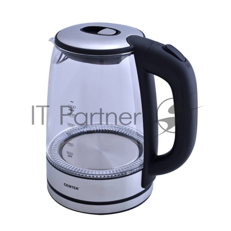 Чайник Centek CT-0030 стекло 1.7л, 2200Вт, внутр. LED подсветка,защита от вкл б/воды