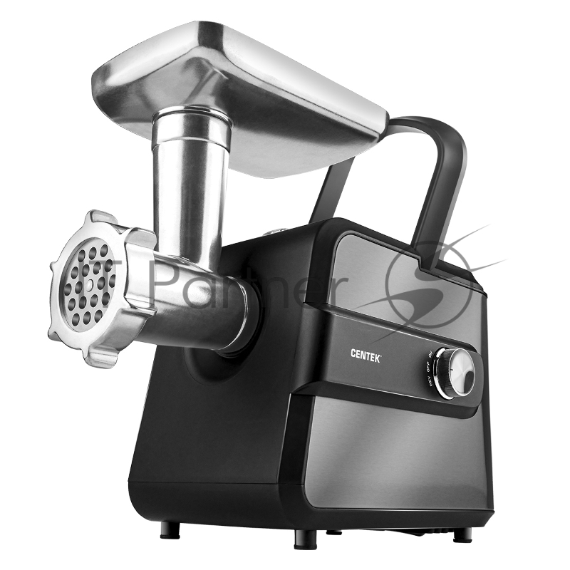 Мясорубка Centek CT-1623 2000 Bт, 2 кг/мин, реверс, стальной коннектор, 2 диска, 2 насадки