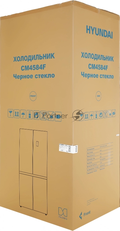 Холодильник Hyundai CM4584F черный трехкамерный 289/144л морозилка снизу Side by Side
