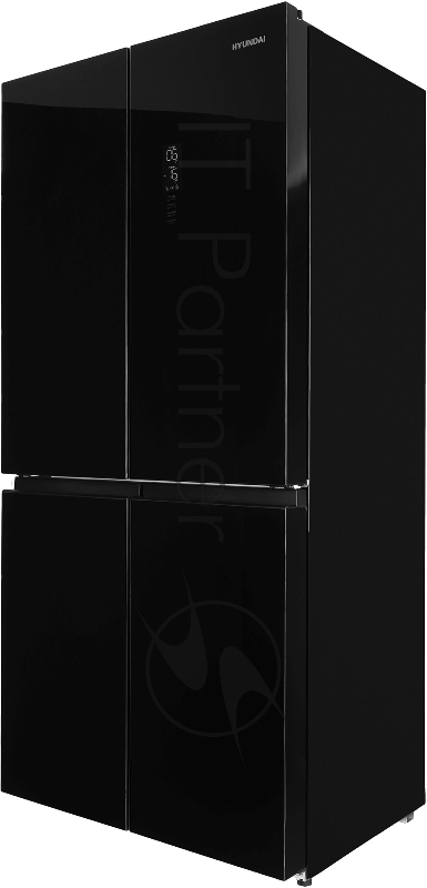 Холодильник Hyundai CM4584F черный трехкамерный 289/144л морозилка снизу Side by Side