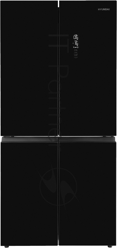 Холодильник Hyundai CM4584F черный трехкамерный 289/144л морозилка снизу Side by Side