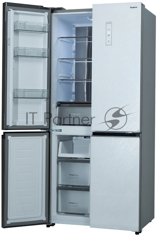 Холодильник BIRYUSA CD 496 TWG цвет текстурированное белое стекло двухкамерный 334/162л морозилка снизу Side by Side