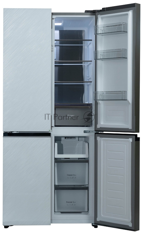 Холодильник BIRYUSA CD 496 TWG цвет текстурированное белое стекло двухкамерный 334/162л морозилка снизу Side by Side