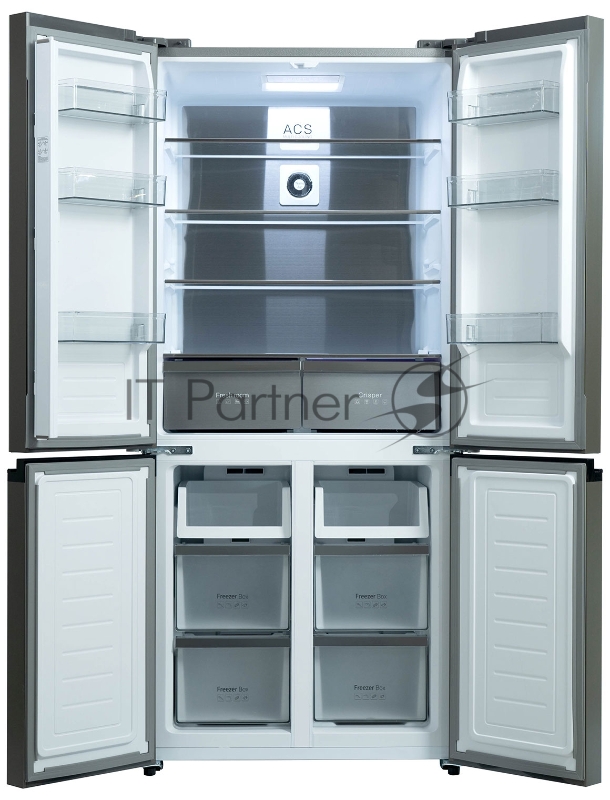 Холодильник BIRYUSA CD 496 TWG цвет текстурированное белое стекло двухкамерный 334/162л морозилка снизу Side by Side