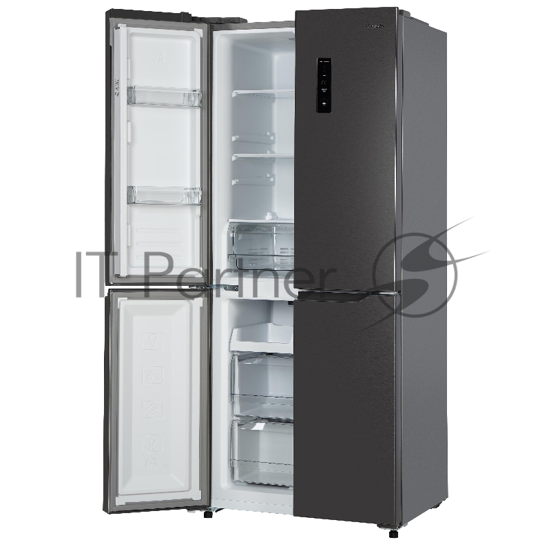 Холодильник BIRYUSA CD 405 DI темная нержавеющая сталь двухкамерный 289/130л морозилка снизу Side by Side