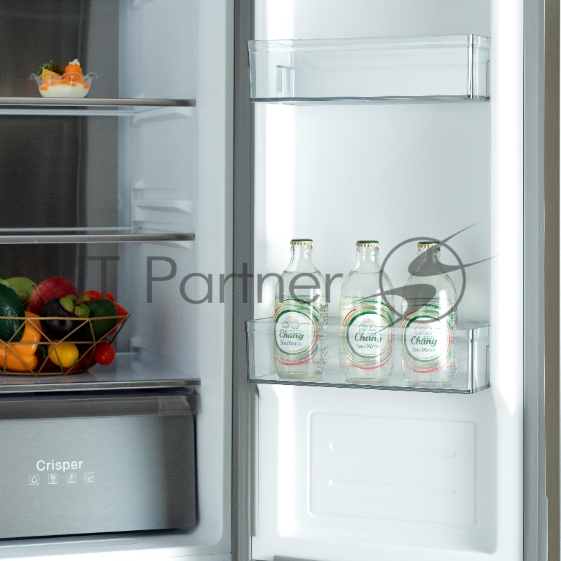 Холодильник BIRYUSA CD 496 TBG цвет текстурированное черное стекло двухкамерный 334/162л морозилка снизу Side by Side