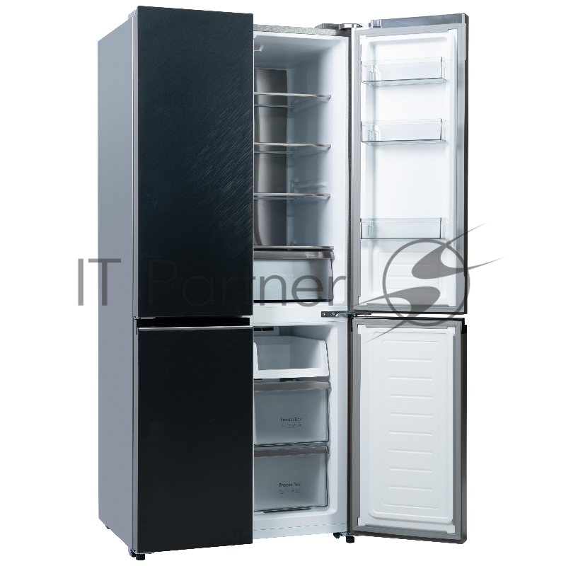 Холодильник BIRYUSA CD 496 TBG цвет текстурированное черное стекло двухкамерный 334/162л морозилка снизу Side by Side