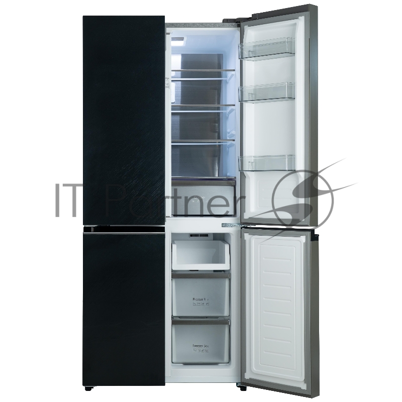 Холодильник BIRYUSA CD 496 TBG цвет текстурированное черное стекло двухкамерный 334/162л морозилка снизу Side by Side