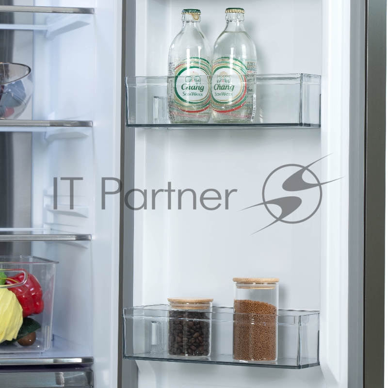 Холодильник BIRYUSA CD 496 TCG цвет текстурированное серое стекло двухкамерный 334/162л морозилка снизу Side by Side