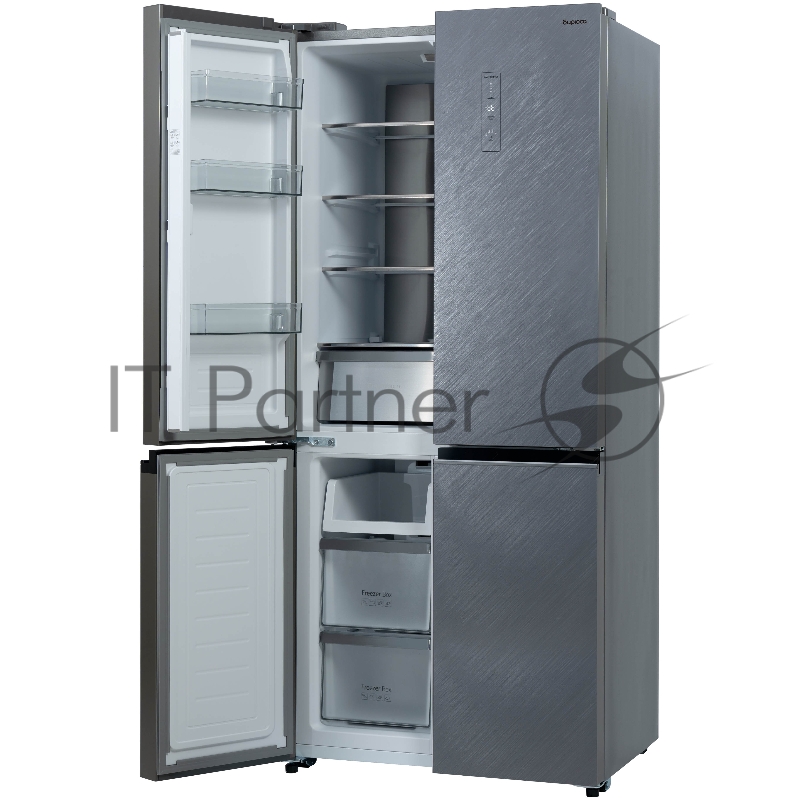 Холодильник BIRYUSA CD 496 TCG цвет текстурированное серое стекло двухкамерный 334/162л морозилка снизу Side by Side