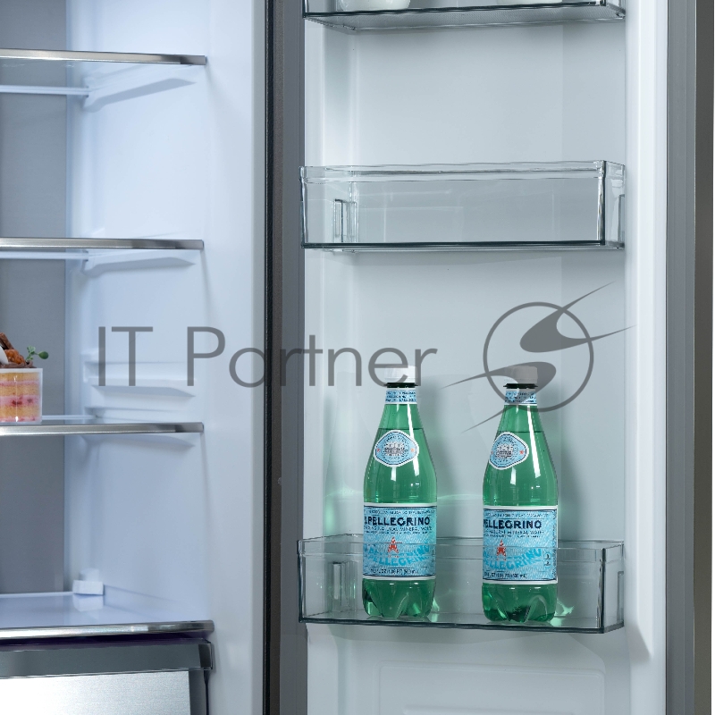 Холодильник BIRYUSA CD 496 TGG цвет текстурированное бежевое стекло двухкамерный 334/162л морозилка снизу Side by Side