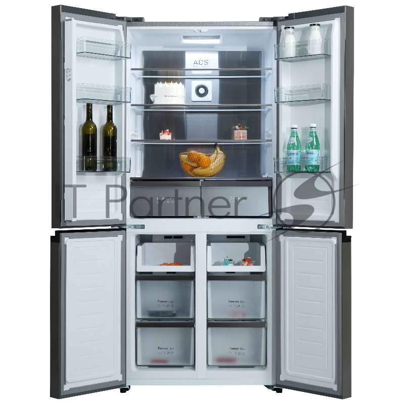 Холодильник BIRYUSA CD 496 TGG цвет текстурированное бежевое стекло двухкамерный 334/162л морозилка снизу Side by Side