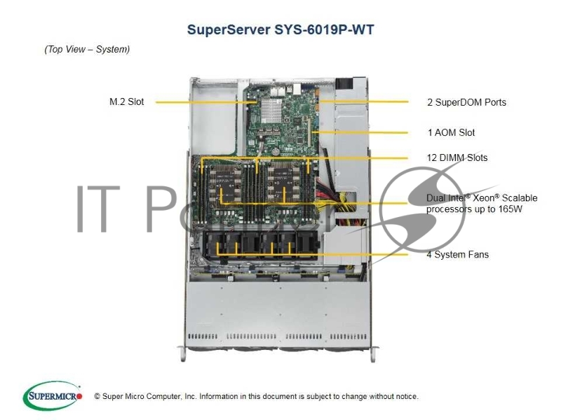 Платформа SuperMicro SYS-6019P-WT 3.5 1G 2P 1x600W