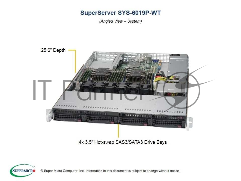Платформа SuperMicro SYS-6019P-WT 3.5 1G 2P 1x600W