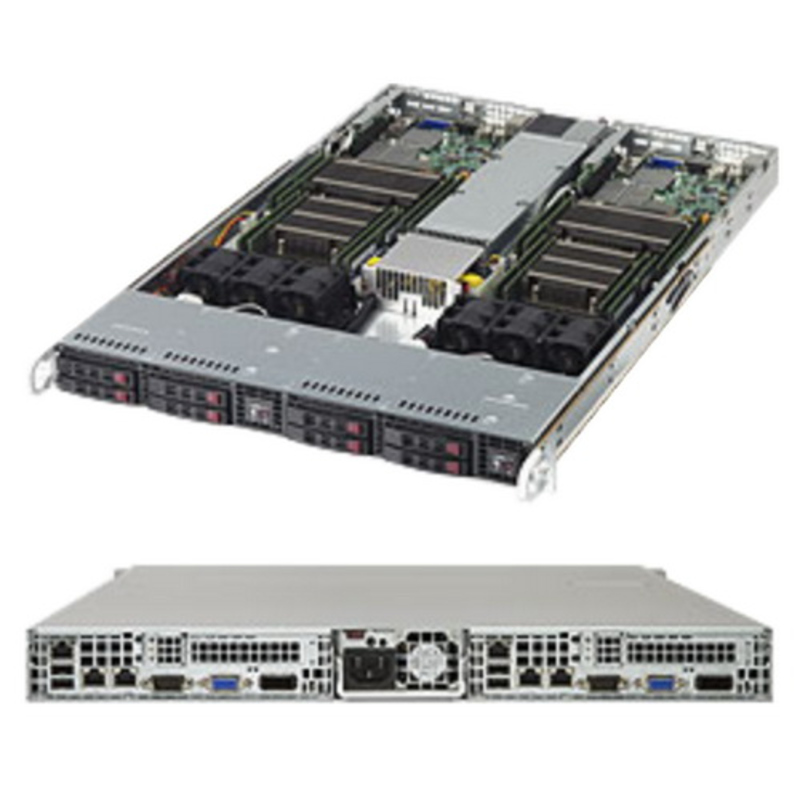 Платформа SuperMicro Twin SYS-1028TR-TF 3.5 SATA RAID 1G 2P+56G IB 1x1000W 2 nodes