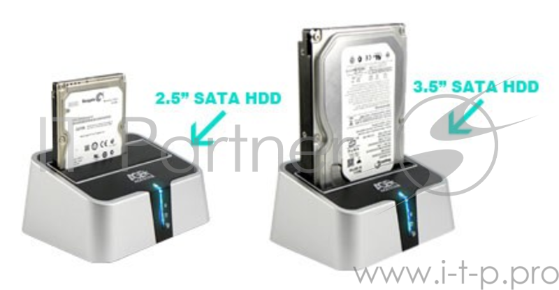 Док-станция Agestar 3UBT2 для 2.5/3.5 SATA HDD, серебр.-черный (USB3.0)
