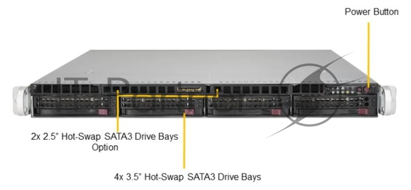 Платформа SuperMicro SYS-5019P-WTR 1G 2P 2x500W