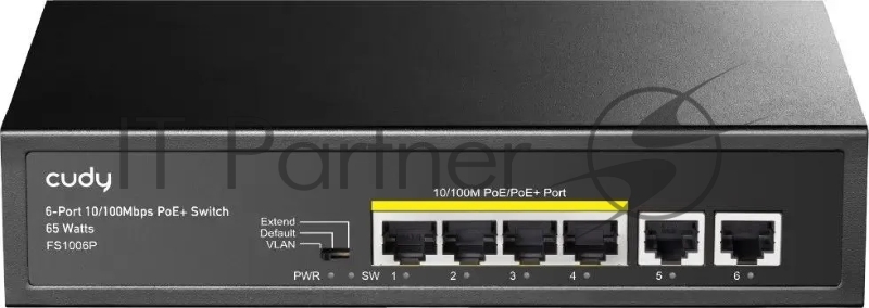 Коммутатор Cudy FS1006P (L2) 6x100Мбит/с 4PoE+ 60W неуправляемый