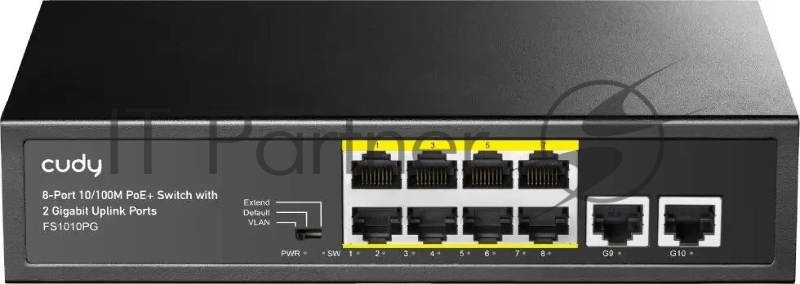 Коммутатор Cudy FS1010PG (L2) 8x100Мбит/с 2x1Гбит/с 8PoE+ 120W неуправляемый