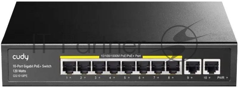Коммутатор Cudy GS1010PE (L2) 10x1Гбит/с 8PoE+ 120W неуправляемый