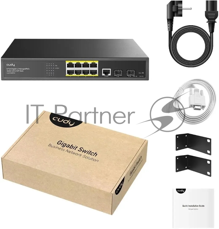 Коммутатор Cudy GS2008PS2 (L2) 8x1Гбит/с 2SFP 8PoE+ 120W управляемый