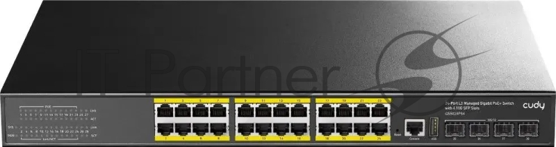 Коммутатор Cudy GS5024PS4 (L3) 24x1Гбит/с 4SFP+ 24PoE+ 400W управляемый