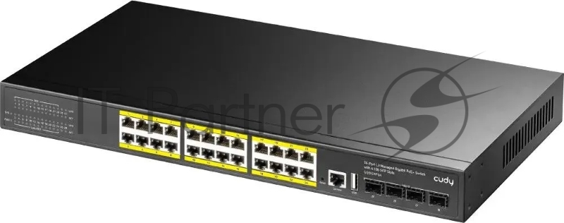Коммутатор Cudy GS5024PS4 (L3) 24x1Гбит/с 4SFP+ 24PoE+ 400W управляемый