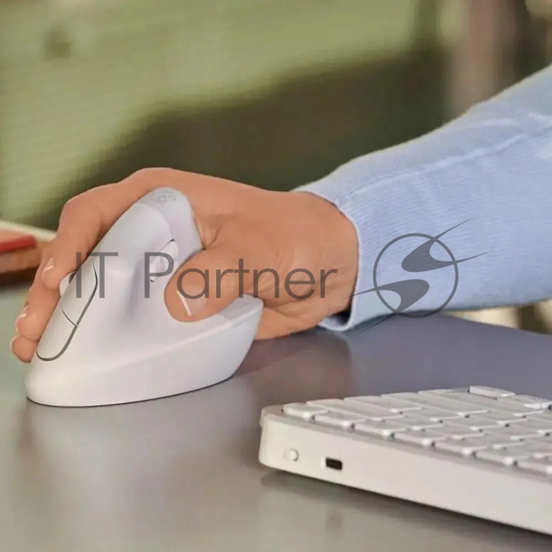 Мышь Logitech Lift белый оптическая (4000dpi) silent беспроводная BT/Radio USB для ноутбука (5but)