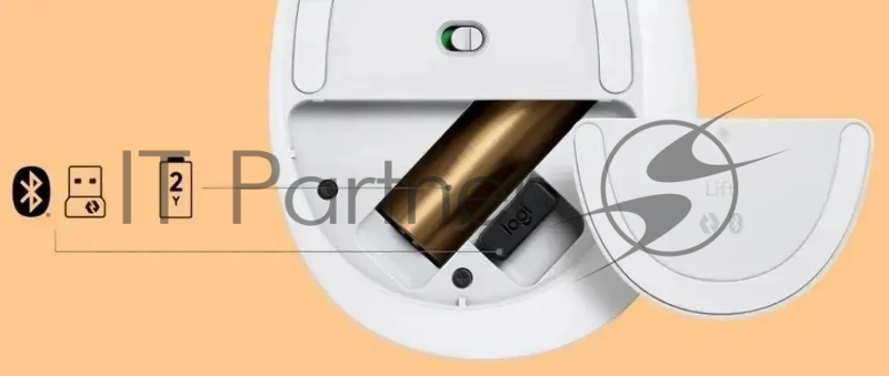 Мышь Logitech Lift белый оптическая (4000dpi) silent беспроводная BT/Radio USB для ноутбука (5but)