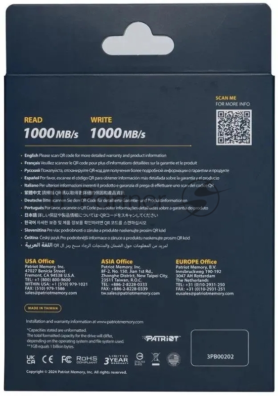 SSD жесткий диск 2TB USB-C EXT. PTPL4TBPEC PATRIOT