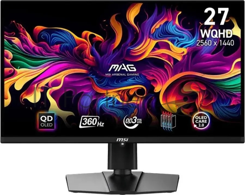 Монитор MSI 26.5 Mag 271QPX QD-OLED черный QD OLED LED 16:9 HDMI M/M матовая HAS Piv 1500000:1 250cd 178гр/178гр 2560x1440 360Hz DP 2K USB 8кг