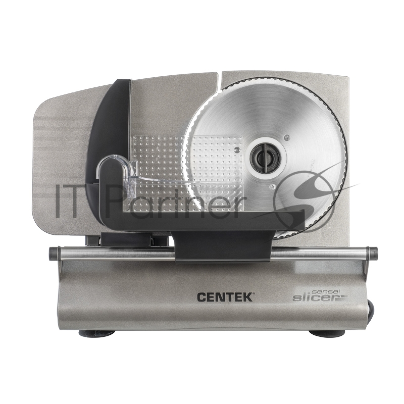 Ломтерезка Centek CT-1380 (сереб) <150 Вт> толщина нарезки 3-15мм, держатель крайнего ломтика