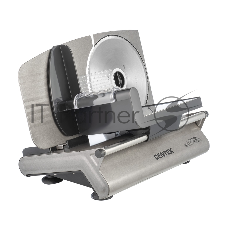 Ломтерезка Centek CT-1380 (сереб) <150 Вт> толщина нарезки 3-15мм, держатель крайнего ломтика