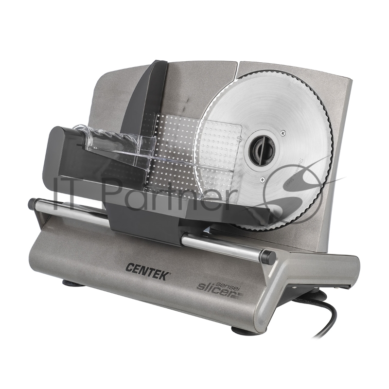 Ломтерезка Centek CT-1380 (сереб) <150 Вт> толщина нарезки 3-15мм, держатель крайнего ломтика